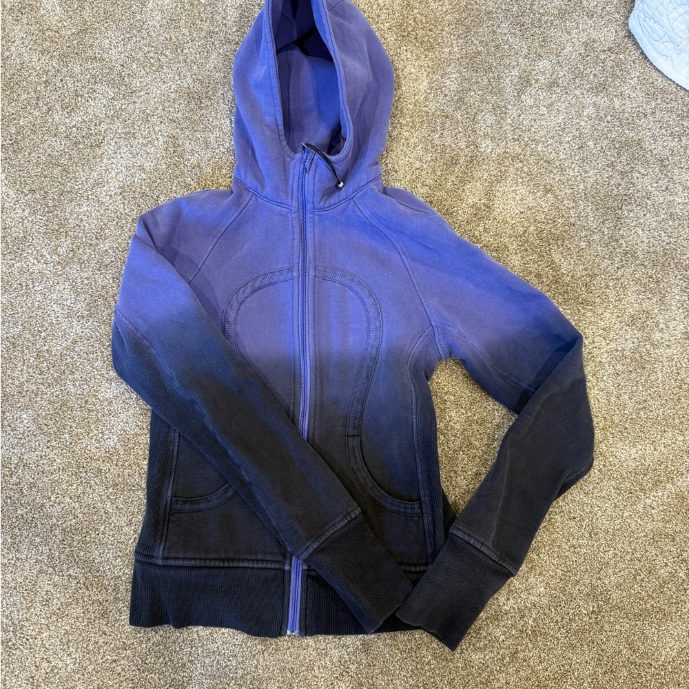 Lululemon Purple and Black Ombre Scuba Hoodie size 6